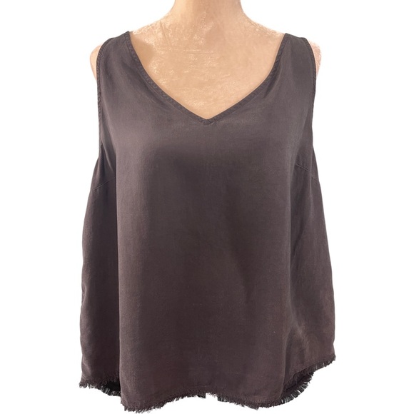 Cloth & Stone Black Tank Top Fray Edge Size XL - Picture 2 of 5